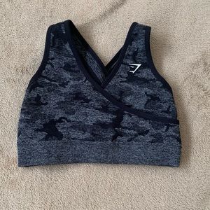 Camo cross back Gymshark sports bra